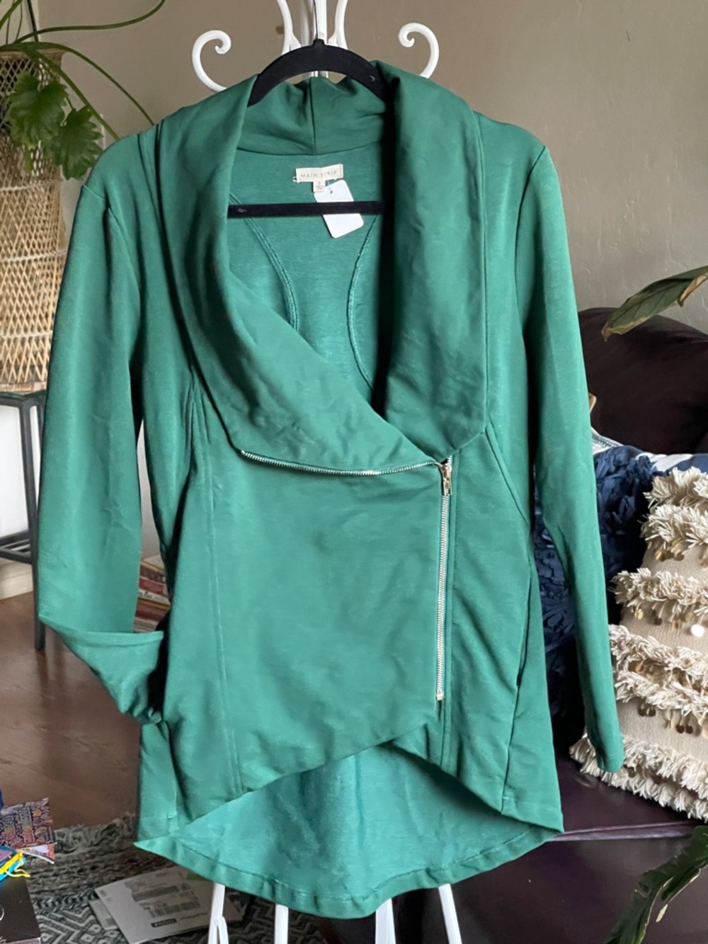 Main Strip | Emerald Green Drape Cardigan | NWT